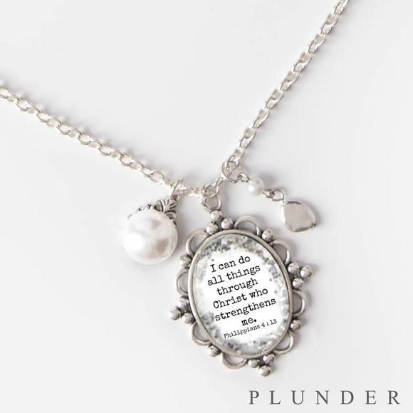 New Plunder "All Things Through Christ" Inspirational Necklace (30.5") - Picture 1 of 5